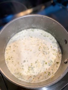 Corn pottage boiling